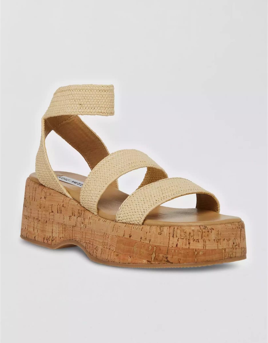 Compensées American Eagle Sashes Sandal Beige Femme | VDU-77992976